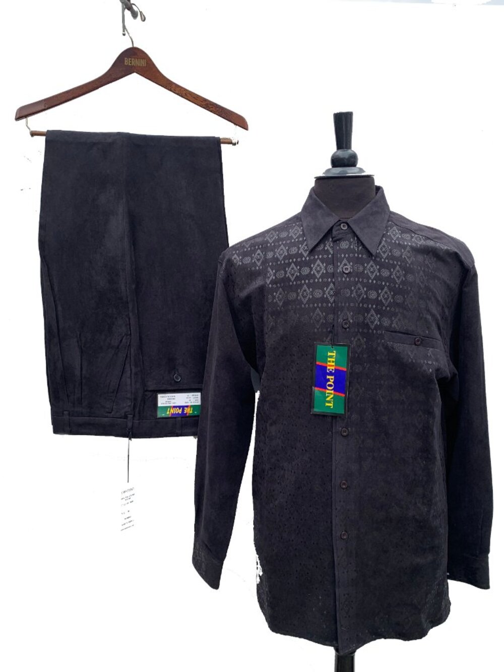 THE POINT 100% Micro Fiber Polyester Two-Piece Casual Set  Pant and Shirt